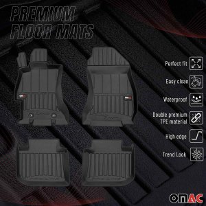 Subaru WRX Floor Mat Set - Omac - Premium TPE - Black - '15-'21 Subaru WRX Floor Mat Set - Omac - Premium TPE - Black - '15-'21